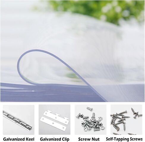 This PVC Vinyl Plastic Strip Curtain Door Kit - Commercial Entry Plastic Strips with Stainless Steel Hanging System in Kuwait