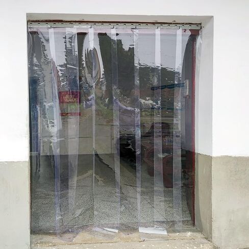 This PVC Vinyl Plastic Strip Curtain Door Kit - Commercial Entry Plastic Strips with Stainless Steel Hanging System in Kuwait