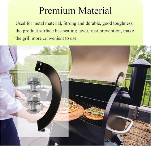 BCA002 غطاء الشواية، إيقاف الباب على الجانب الأيمن لمعظم شوايات Traeger، مع برغي | تناسب سلسلة Traeger Pro 22، Tailgater 20، Century 885، Eastwood 22 Grill، أدوات التثبيت على الجانب الأيمن لغطاء الشواية in Kuwait