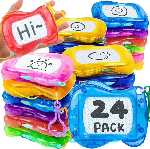 24 Pack Mini Magnetic Drawing Board for Kids, Portable Small Doodle Pad Toy Bulk, 6 Colors Magnetic Drawing Erasable Sketch Pad for Goodie Bag Fillers, Activity Gift & Classroom Party Favors in Saudi Arabia