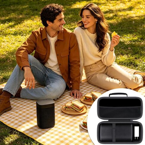 حقيبة سفر صلبة لسماعات Sonos Play المحمولة، حقيبة صلبة/حقيبة تخزين لسماعات Sonos Play Bluetooth، حقيبة حمل واقية مناسبة للسفر مع غطاء EVA مقاوم للصدمات وبطانة ناعمة، صندوق فقط in Kuwait