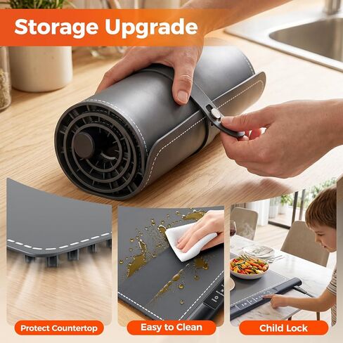 Warming Mat for Food Extra Large 39.5"x16", 550W Food Warming Mat for Countertop with One-Touch Warm Dishes Mode, 7 Temp & 8H Timer, Child Lock Electric Portable Food Warmers for Parties Buffet in Kuwait