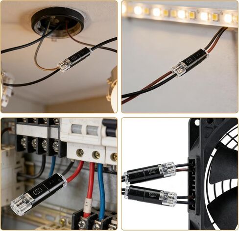 60Pcs Double Wire Plug in Connector with Locking Buckle, 2 Pin Led Light Strip Connector Quick Clip Fasteners Snap-On Blocks for Strip Lights DIY Crafting, Low-Voltage Decor & Model Kits in Kuwait