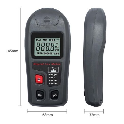 مقياس لوكس، مقياس إضاءة رقمي Luxmeter مقياس إضاءة Lux Meter مقياس ضوئي عالي الدقة ±4% نطاق 0.1-200000 Lux/0.01-20000 Fc in Kuwait