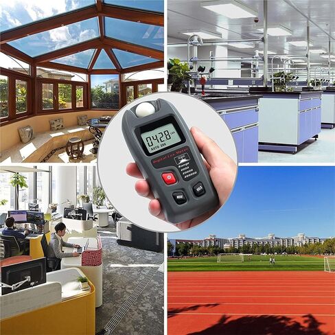 مقياس لوكس، مقياس إضاءة رقمي Luxmeter مقياس إضاءة Lux Meter مقياس ضوئي عالي الدقة ±4% نطاق 0.1-200000 Lux/0.01-20000 Fc in Kuwait