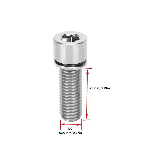 4 قطعة مسامير سبيكة M7x20mm مع غسالات ملحقات رأس ألين لساق مقود الدراجة (فضي) in Kuwait