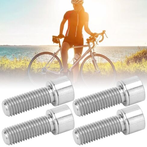 4 قطعة مسامير سبيكة M7x20mm مع غسالات ملحقات رأس ألين لساق مقود الدراجة (فضي) in Kuwait
