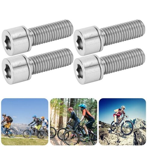 4 قطعة مسامير سبيكة M7x20mm مع غسالات ملحقات رأس ألين لساق مقود الدراجة (فضي) in Kuwait