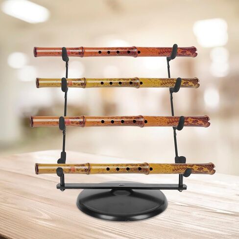 Flute Display Stand with Iron Disc Base, Desktop Flute Organizing Rack for Wind Instruments, Household Dizi Holder Suitable for Musical Instrument Storage and Display in Kuwait