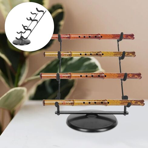 BESPORTBLE Desktop Dizi Holder Iron Flute Stand round Base Flute Organizer Rack for Wind Instrument Display and Household Storage in Kuwait