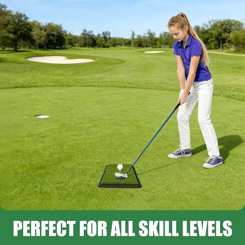 3 in 1 Golf Hitting Mats Training Equipment, Golf Practice Mat with Instant Swing Path Feedback, No-Slip Heavy Duty Rubber Base with 3 Replaceable Golf Training Mats in Kuwait