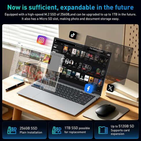 كمبيوتر محمول FHD مقاس 15.6 بوصة، كمبيوتر محمول Win 11 مزود بمعالج Intel ثنائي النواة 4425Y، وذاكرة وصول عشوائي سعتها 16 جيجابايت وذاكرة وصول عشوائي سعتها 256 جيجابايت، وكمبيوتر محمول خفيف الوزن لتعلم الطلاب عبر الإنترنت، والمكتب المنزلي، والأعمال الخفيفة in Kuwait