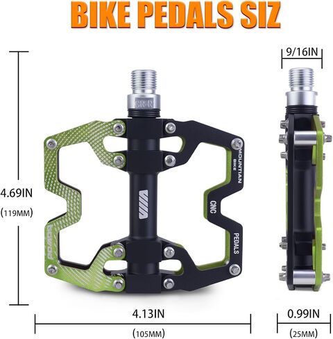 دواسات الدراجة الجبلية للكبار، دواسات مسطحة MTB خفيفة مع 12 قطعة من المسامير غير القابلة للانزلاق، دواسات منصة مركبة من سبائك الألومنيوم، مناسبة للنساء والأطفال ودراجات الطرق ودراجات bmx وmtb والدراجات الترفيهية in Saudi Arabia