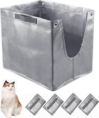 4 Pack Litter Box Liners F Compatible with Modkat Litter Box, Reusable Litter Liners for Modkat Cat Litter Box Type-F with Heavy-Duty Carrying Handles in Saudi Arabia