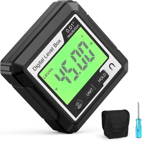 Mingzhe مقياس الميل الرقمي شاشة LCD خفيفة الوزن لعمال البناء والنجارين مادة ABS أسود أبيض (أحمر وأحمر) in Kuwait