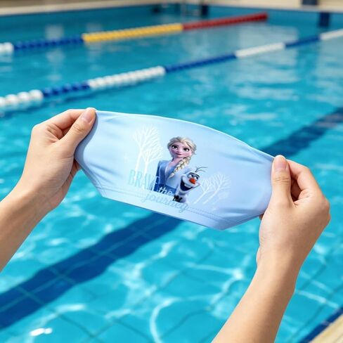 Princess Swim Caps for Kids, Polyester Comfy Swimming Cap for Long Hair in Kuwait
