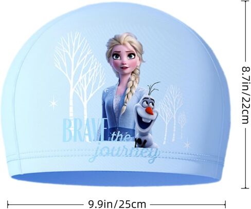 Princess Swim Caps for Kids, Polyester Comfy Swimming Cap for Long Hair in Kuwait