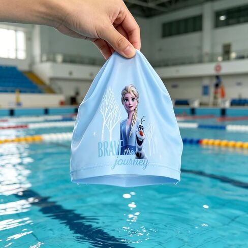 Princess Swim Caps for Kids, Polyester Comfy Swimming Cap for Long Hair in Kuwait