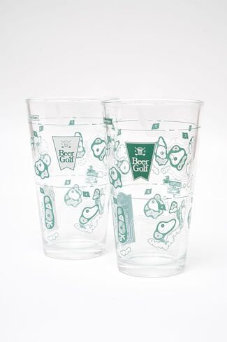 Beer Golf The Original Twosome Set (2-Pack) | 16 oz Precision Drinking Game Pint Glasses | Includes Scorecard Coasters & Pencil | The Ultimate Party Game & Golf Gift in Kuwait