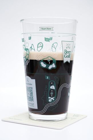 Beer Golf The Original Twosome Set (2-Pack) | 16 oz Precision Drinking Game Pint Glasses | Includes Scorecard Coasters & Pencil | The Ultimate Party Game & Golf Gift in Kuwait