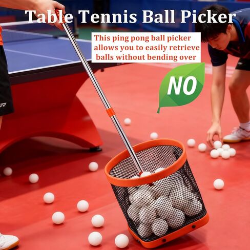 WIGERLON Ping Pong Ball Picker Holds 150 pcs Balls, Table Tennis Ball Picker for Training, Ping Pong Ball Picker Upper for Coach and Player in Saudi Arabia