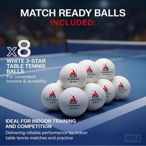 JOOLA Helio 4-Player Table Tennis Set - 4 Premium Ping Pong Paddle Rackets, 8 High-Performance White 3-Star Table Tennis Balls, Beginner Friendly Starter Kit for Maximum Control, 12 Piece Set in Kuwait