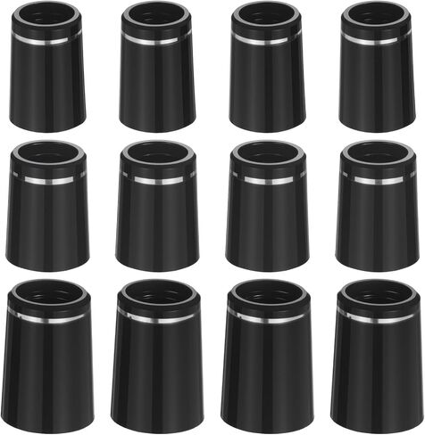 Golf Club Ferrules, 12 Pieces Black Golf Ferrules Compatible with Irons Golfs Tapered Ferrule for Tapered 0.335Shaft 0.365 Shaft and 0.370 Shaft with Single Silver Ring Irons Shaft-Sleeve Adapter in Kuwait
