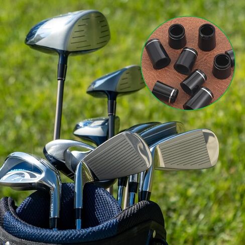 Golf Club Ferrules, 12 Pieces Black Golf Ferrules Compatible with Irons Golfs Tapered Ferrule for Tapered 0.335Shaft 0.365 Shaft and 0.370 Shaft with Single Silver Ring Irons Shaft-Sleeve Adapter in Kuwait