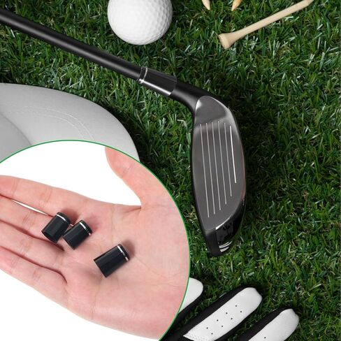 Golf Club Ferrules, 12 Pieces Black Golf Ferrules Compatible with Irons Golfs Tapered Ferrule for Tapered 0.335Shaft 0.365 Shaft and 0.370 Shaft with Single Silver Ring Irons Shaft-Sleeve Adapter in Kuwait