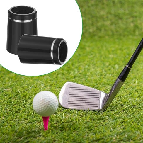 Golf Club Ferrules, 12 Pieces Black Golf Ferrules Compatible with Irons Golfs Tapered Ferrule for Tapered 0.335Shaft 0.365 Shaft and 0.370 Shaft with Single Silver Ring Irons Shaft-Sleeve Adapter in Kuwait