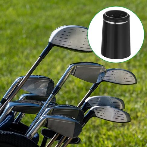 Golf Club Ferrules, 12 Pieces Black Golf Ferrules Compatible with Irons Golfs Tapered Ferrule for Tapered 0.335Shaft 0.365 Shaft and 0.370 Shaft with Single Silver Ring Irons Shaft-Sleeve Adapter in Kuwait