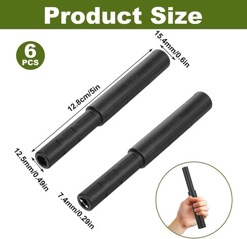 6 Pcs Golf Club Shaft Extender Rods for Steel Graphite Shafts, Black Carbon Fiber Extension Sticks Compatible with Wood Iron Putter 0.49" & 0.6" in Kuwait