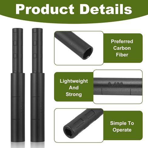 6 Pcs Golf Club Shaft Extender Rods for Steel Graphite Shafts, Black Carbon Fiber Extension Sticks Compatible with Wood Iron Putter 0.49" & 0.6" in Kuwait