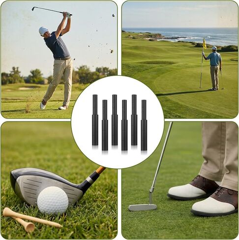 6 Pcs Golf Club Shaft Extender Rods for Steel Graphite Shafts, Black Carbon Fiber Extension Sticks Compatible with Wood Iron Putter 0.49" & 0.6" in Kuwait