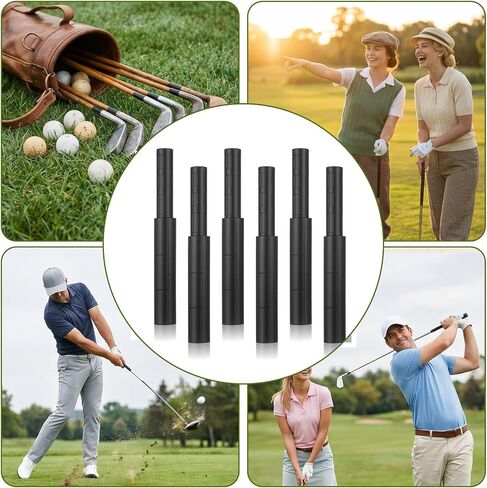 6 Pcs Golf Club Shaft Extender Rods for Steel Graphite Shafts, Black Carbon Fiber Extension Sticks Compatible with Wood Iron Putter 0.49" & 0.6" in Kuwait