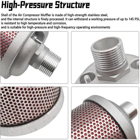 M07 Air Compressor Muffler 3/4" NPT Male Fit for Dryer, Air Compressor, Compressed Air System in Kuwait