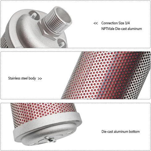 M07 Air Compressor Muffler 3/4" NPT Male Fit for Dryer, Air Compressor, Compressed Air System in Kuwait