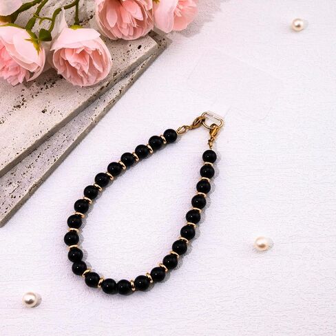 Beaded Phone Wrist Strap Beaded Cellphone Charm Wrist Lanyard for Women Teen Girls Phones Bracelet Strap with Tether Tab in Saudi Arabia