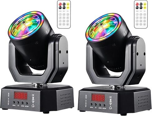 2Pack Mini Moving Head Lights for Dj Lighting Led Beam Spot GOBO Pattern Projector Stage Light for Party in Kuwait