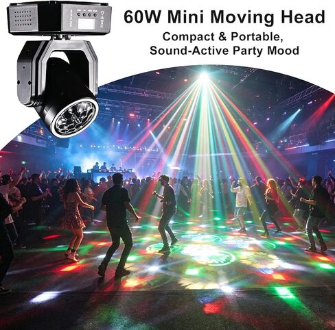 2Pack Mini Moving Head Lights for Dj Lighting Led Beam Spot GOBO Pattern Projector Stage Light for Party in Kuwait