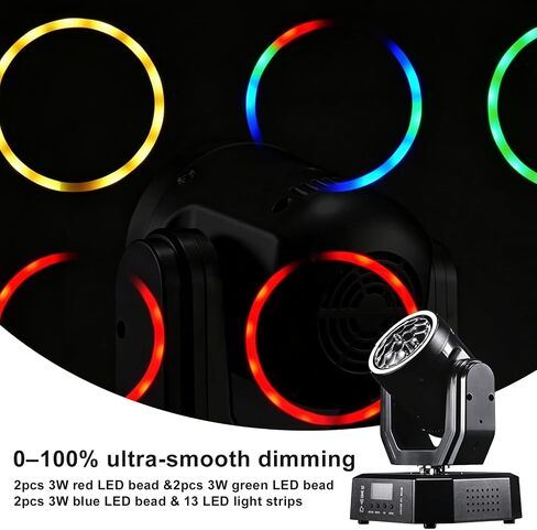 2Pack Mini Moving Head Lights for Dj Lighting Led Beam Spot GOBO Pattern Projector Stage Light for Party in Kuwait