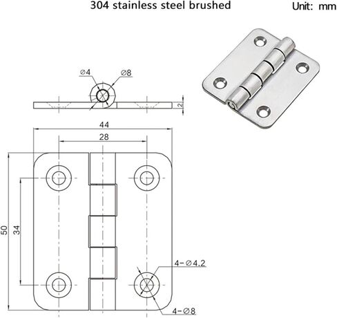 Buried Surface Mounted Hinges for Stainless Steel 1Pcs in Kuwait