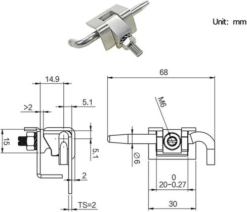 Detachable 304 Stainless Steel Hinge 1Pcs in Kuwait