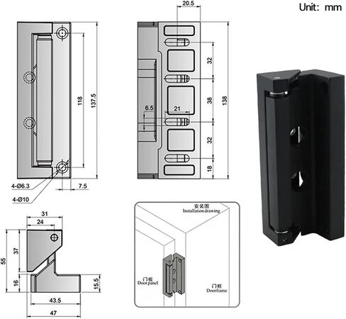 Heavy Duty Convex Door Zinc Alloy Hinge 1Pcs in Kuwait