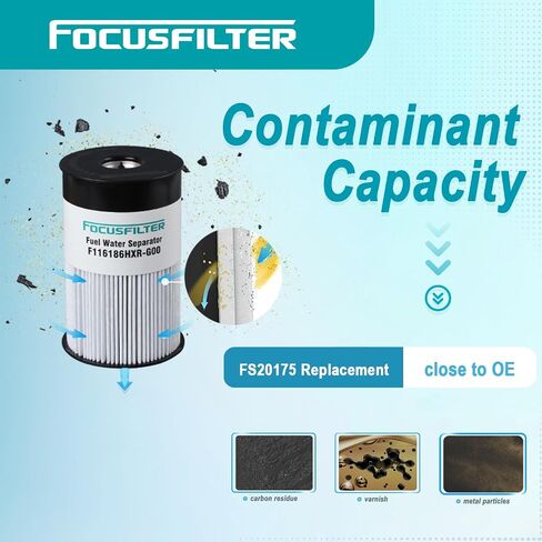 فلتر فاصل مياه الوقود من فئة OEM من FOCUSFILTER FS20175، حماية 50 ألف ميل، يناسب محركات ديترويت DD13، DD15 وDD16، يستبدل A0000385007، SN 40929 in Kuwait