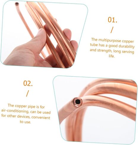 jojofuny 2pcs Soft Copper Tubing Coil 2m X 4 * 0.5mm Refrigeration Copper Tube Air Conditioner for Freezer and Hvac Applications in Kuwait