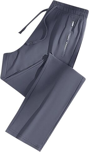 Comfy Stretch Active Pants for Women - Elastic Waist Quick Dry Summer Workout Pants with Zipper Pockets in Kuwait