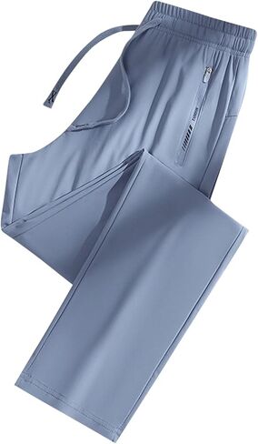 Comfy Stretch Active Pants for Women - Elastic Waist Quick Dry Summer Workout Pants with Zipper Pockets in Kuwait