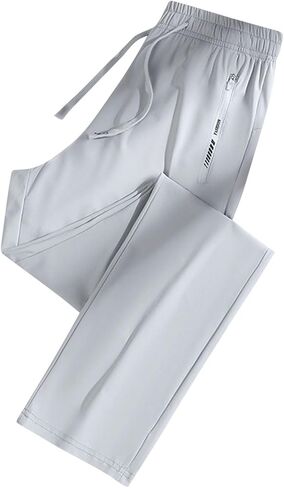 Comfy Stretch Active Pants for Women - Elastic Waist Quick Dry Summer Workout Pants with Zipper Pockets in Kuwait