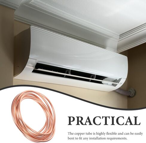 Yardwe 2m Soft Copper Refrigeration Tubing Coil 4x0.5mm Thin-wall Copper Tube for Air Conditioner Hvac Refrigeration System in Kuwait